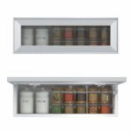 Spice Box Organizer with Aluminium Framed Lift Up Glass Door Cabinet