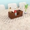 3 Partition Wooden Cutlery Holder For Kitchen