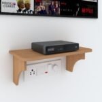 Set Top Box Stand | Wi-fi Router & Mobile Charging Shelf | Multipurpose Decorative Stylish Wall Mounted Shelf