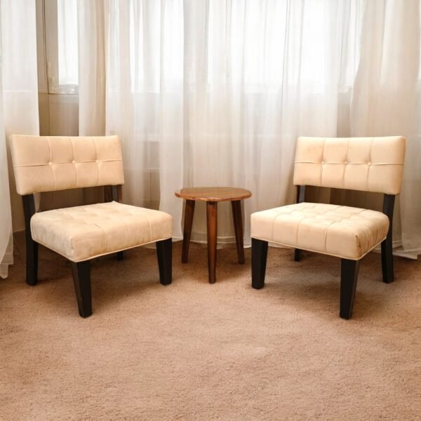 Upholstered Side chair Set of 2 chair 1 Round Table